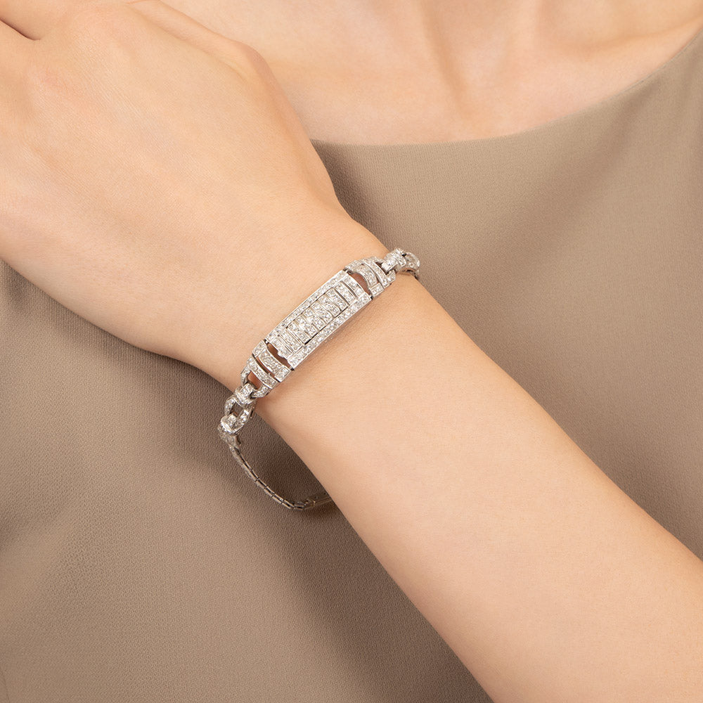 Art Deco Diamond Bracelet  - 6