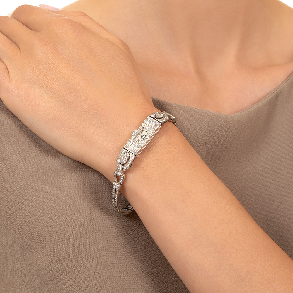 Art Deco Diamond Bracelet Watch by Breguet - 5