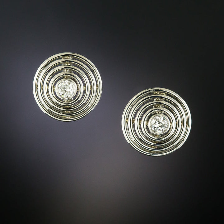 Art Deco Diamond Circular Earrings