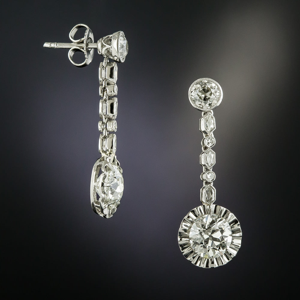 Art Deco Diamond Dangle Earringss  - 3