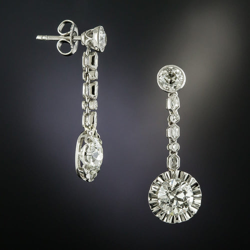 Art Deco Diamond Dangle Earringss  - 3