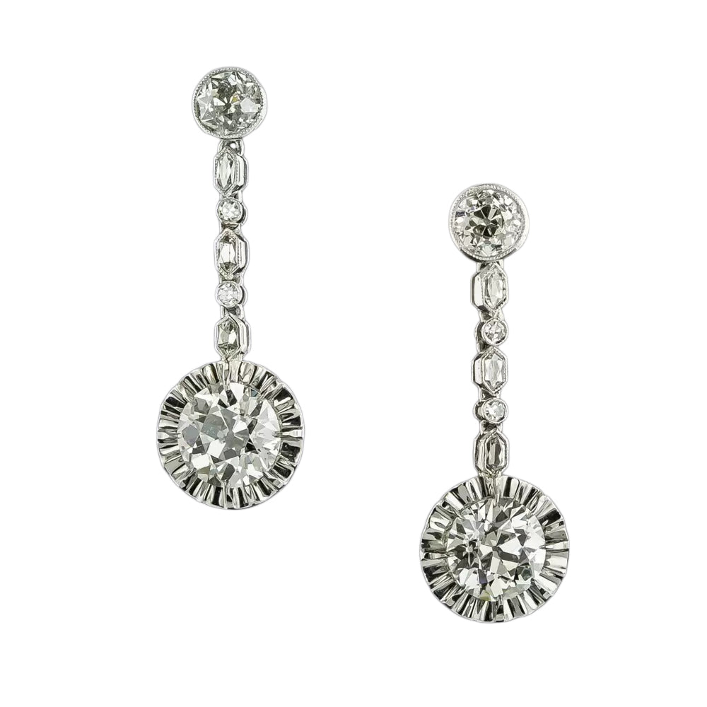Art Deco Diamond Dangle Earrings - GIA - 3