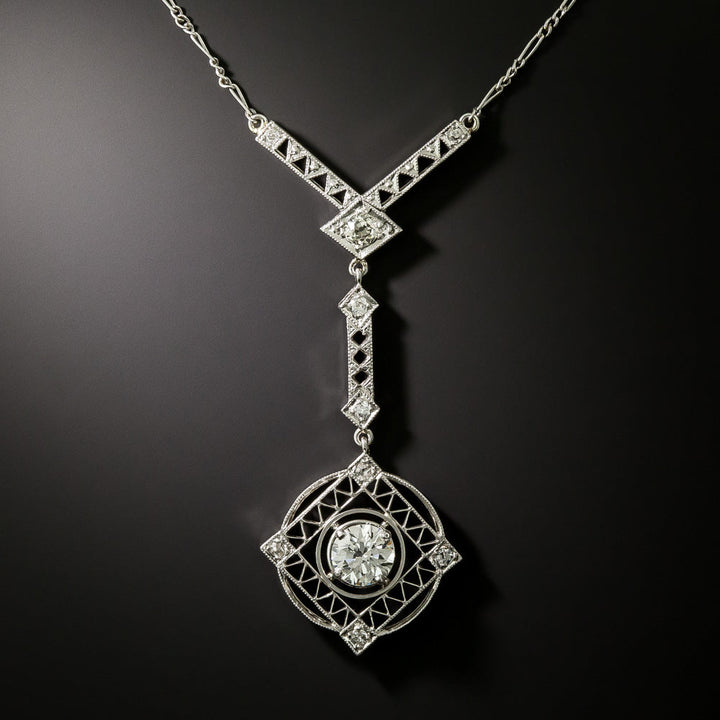 Art Deco Diamond Dangle Necklace