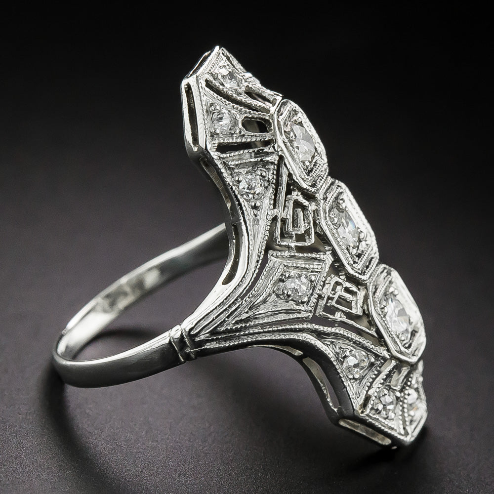 Art Deco Diamond Dinner Ring - 4