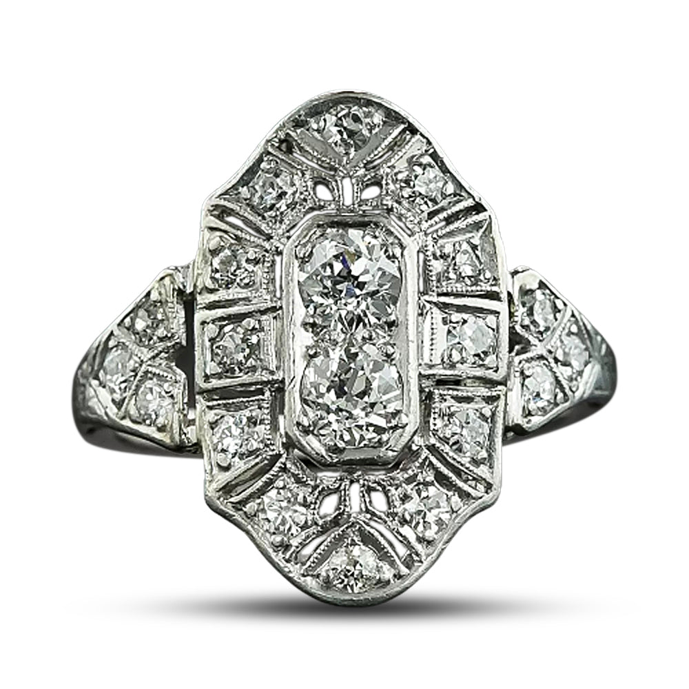 Art Deco Diamond Dinner Ring - 5