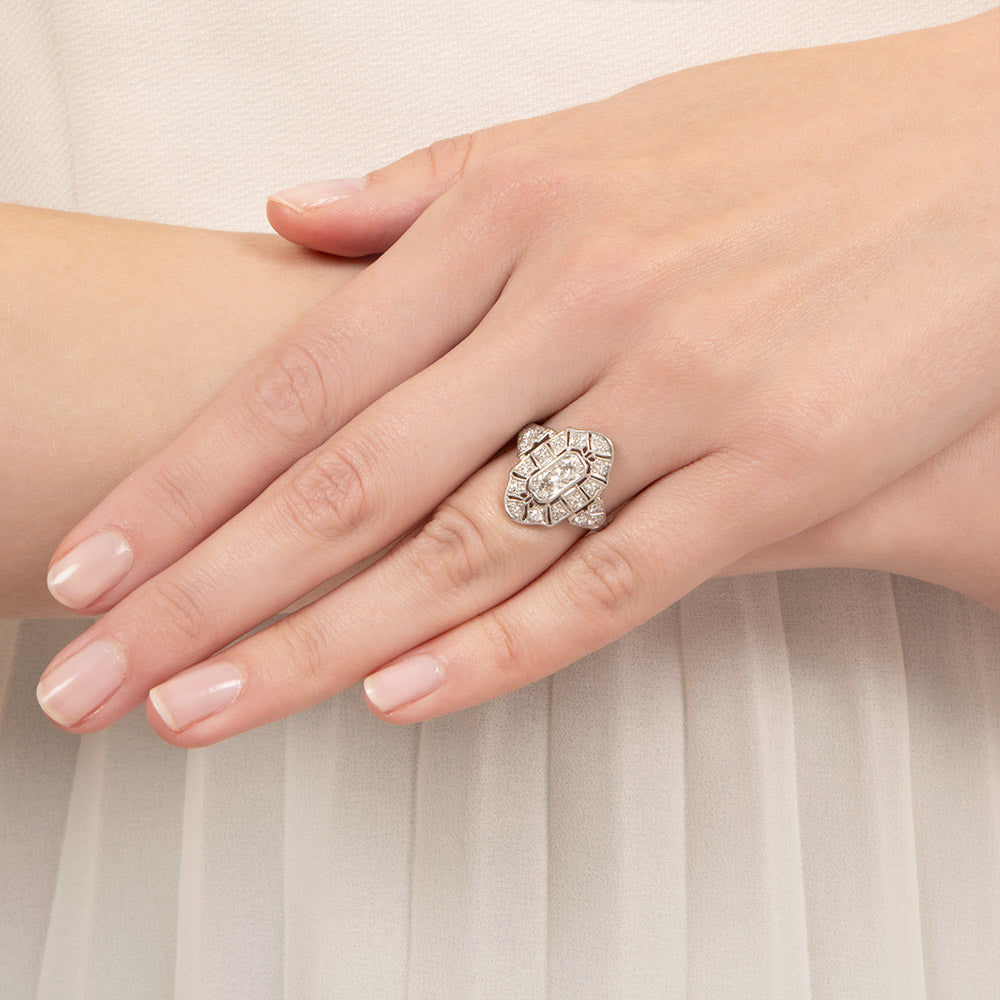 Art Deco Diamond Dinner Ring - 6
