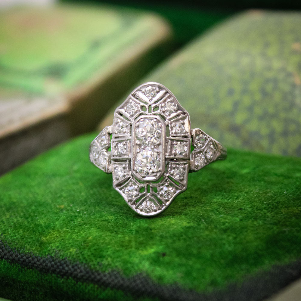Art Deco Diamond Dinner Ring - 8