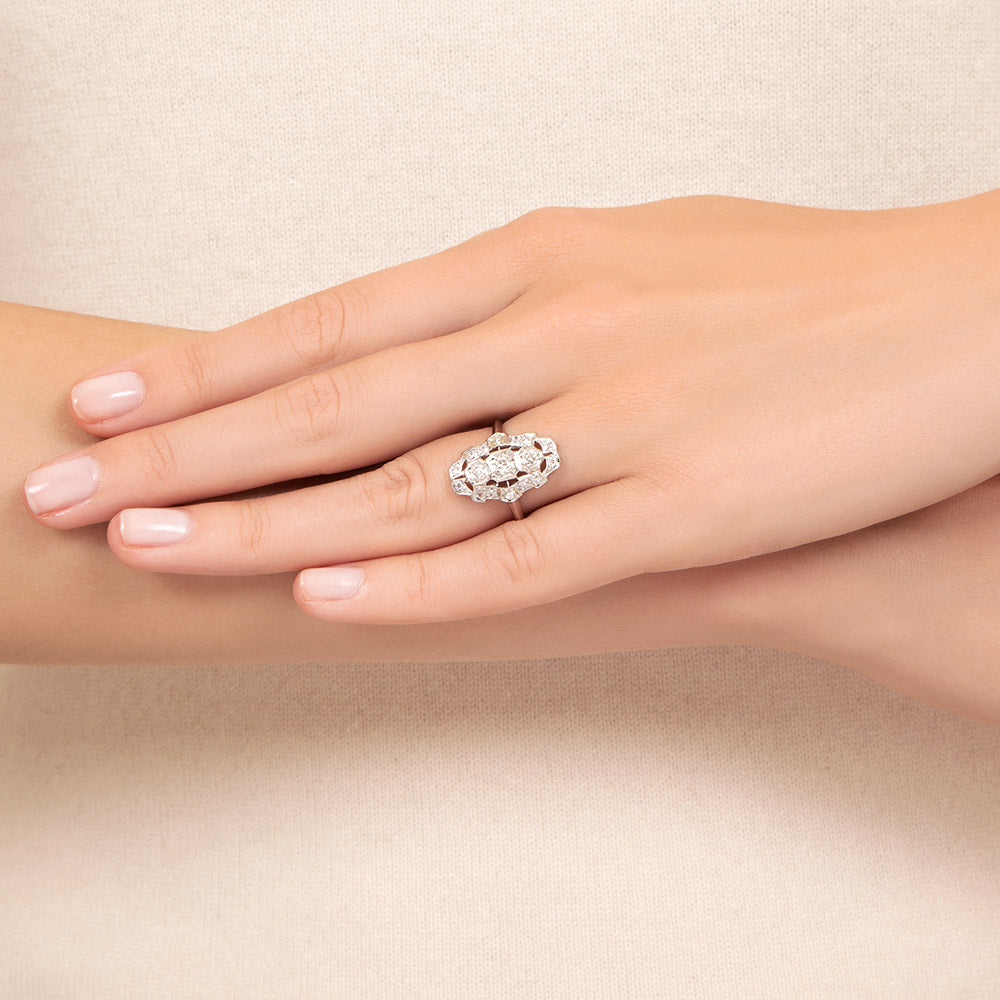 Art Deco Diamond Dinner Ring - 5