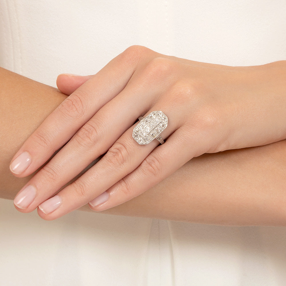Art Deco Diamond Dinner Ring - 6