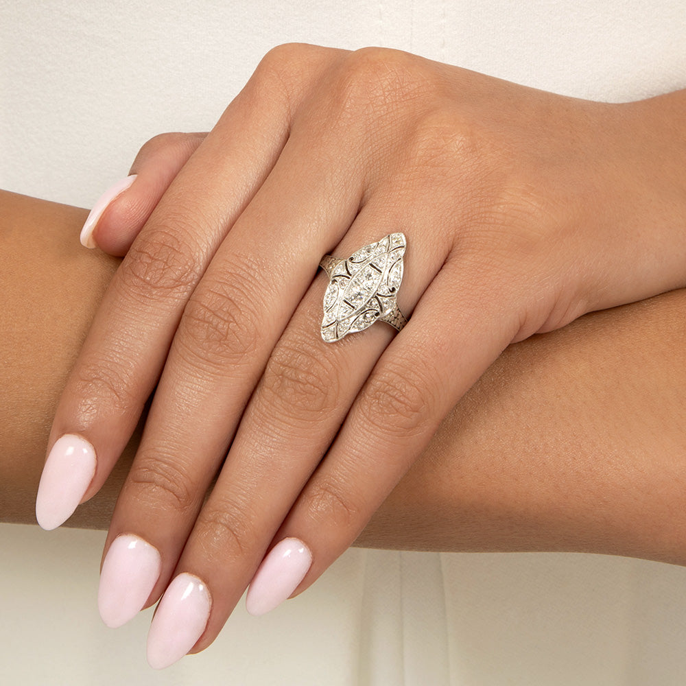 Art Deco Diamond Dinner Ring - 3