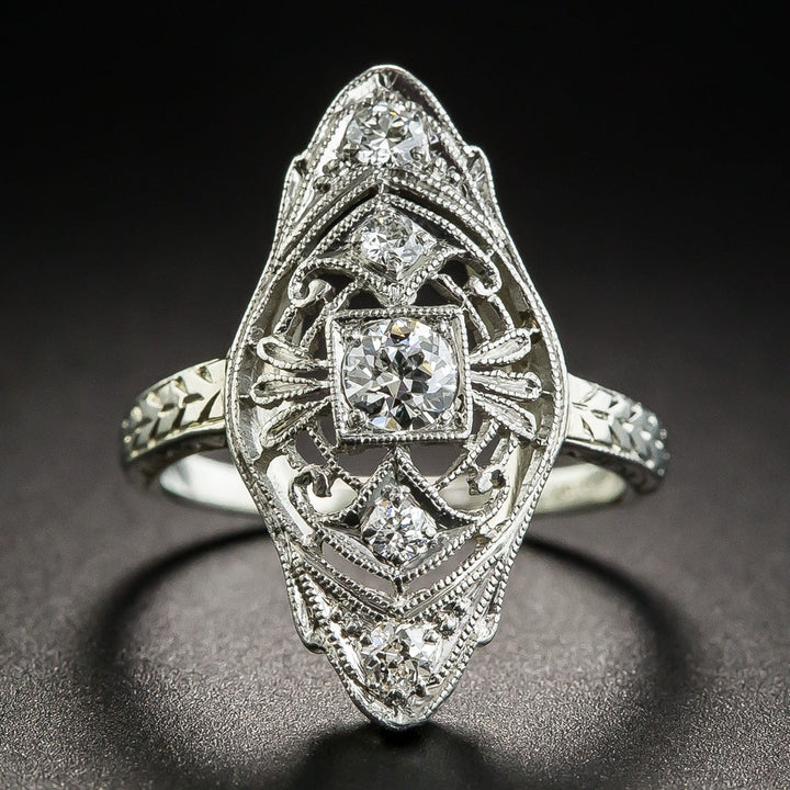 Art Deco Diamond Dinner Ring by Belais