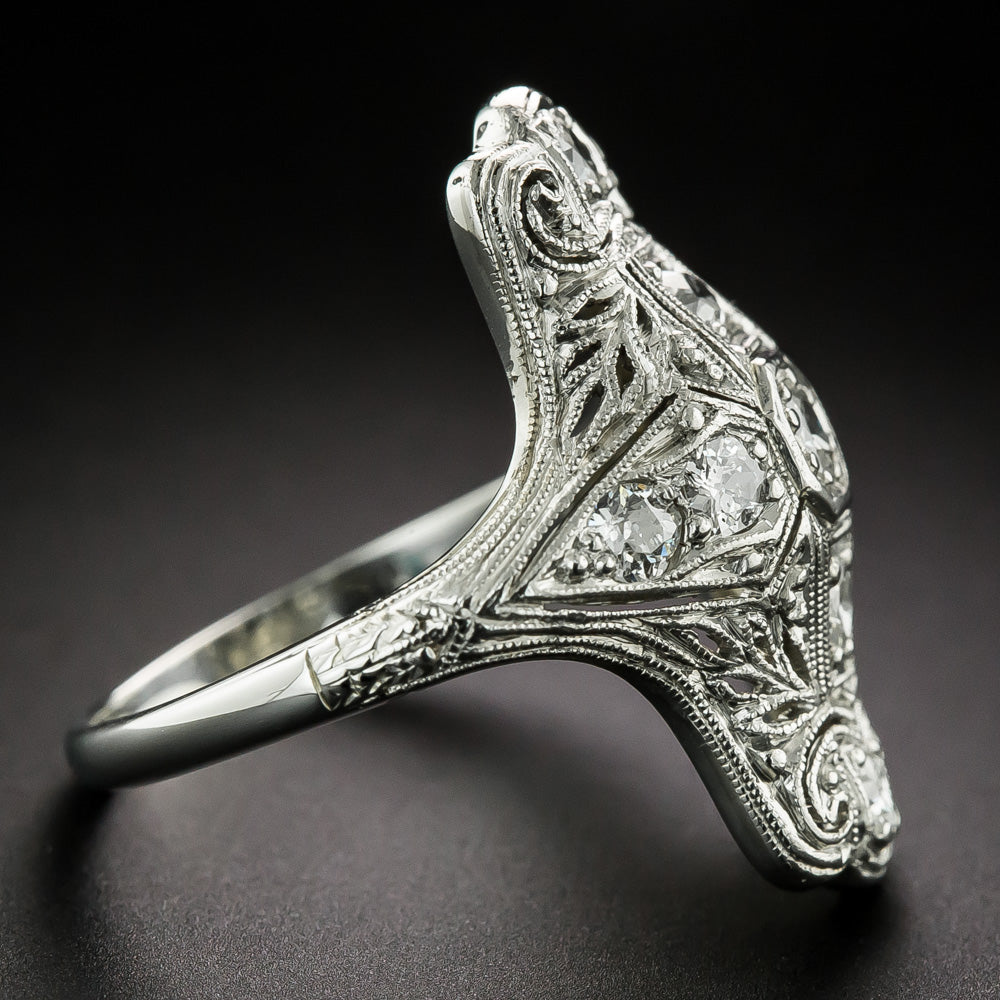 Art Deco Diamond Dinner Ring by F & F Felger - 4