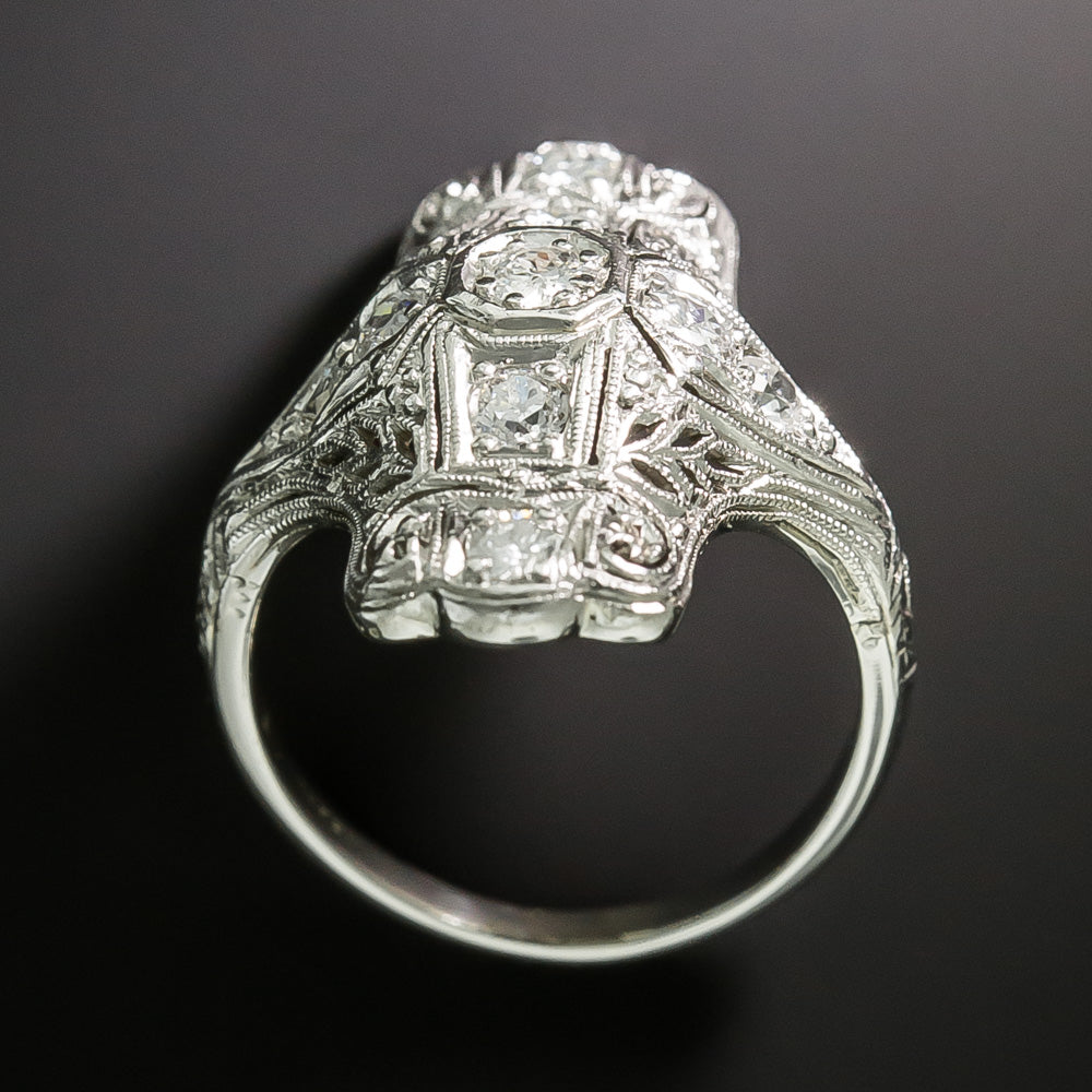 Art Deco Diamond Dinner Ring by F & F Felger - 5