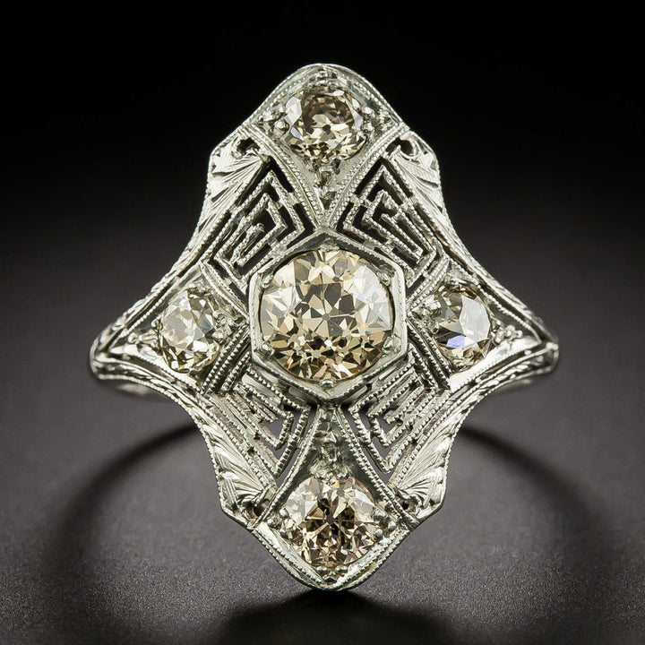 Art Deco Diamond Dinner Ring by Goldsmith Brothers