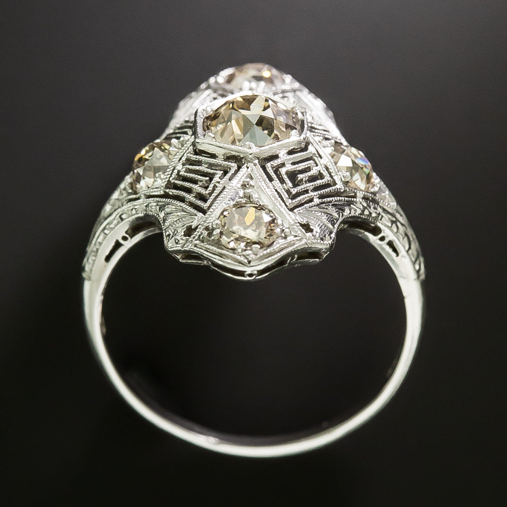 Art Deco Diamond Dinner Ring by Goldsmith Brothers - 4