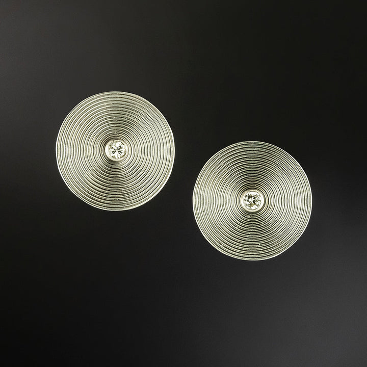 Art Deco Diamond Disk Earrings