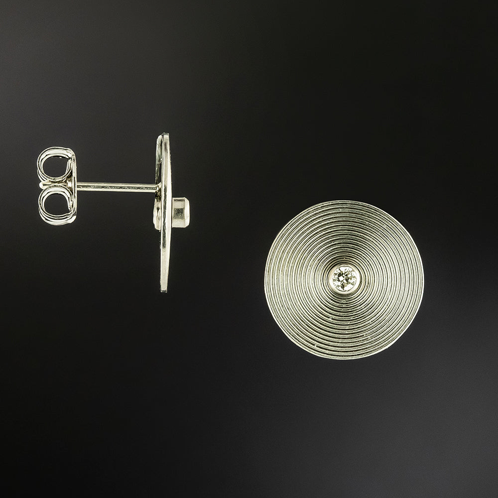 Art Deco Diamond Disk Earrings - 3