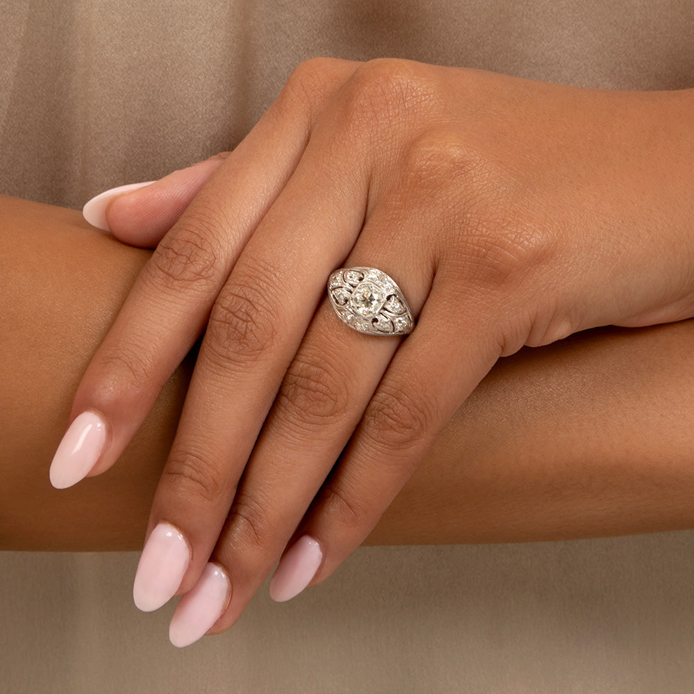 Art Deco Diamond Dome Ring - 6