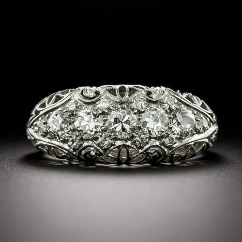 Art Deco Diamond Domed Band Ring - 2