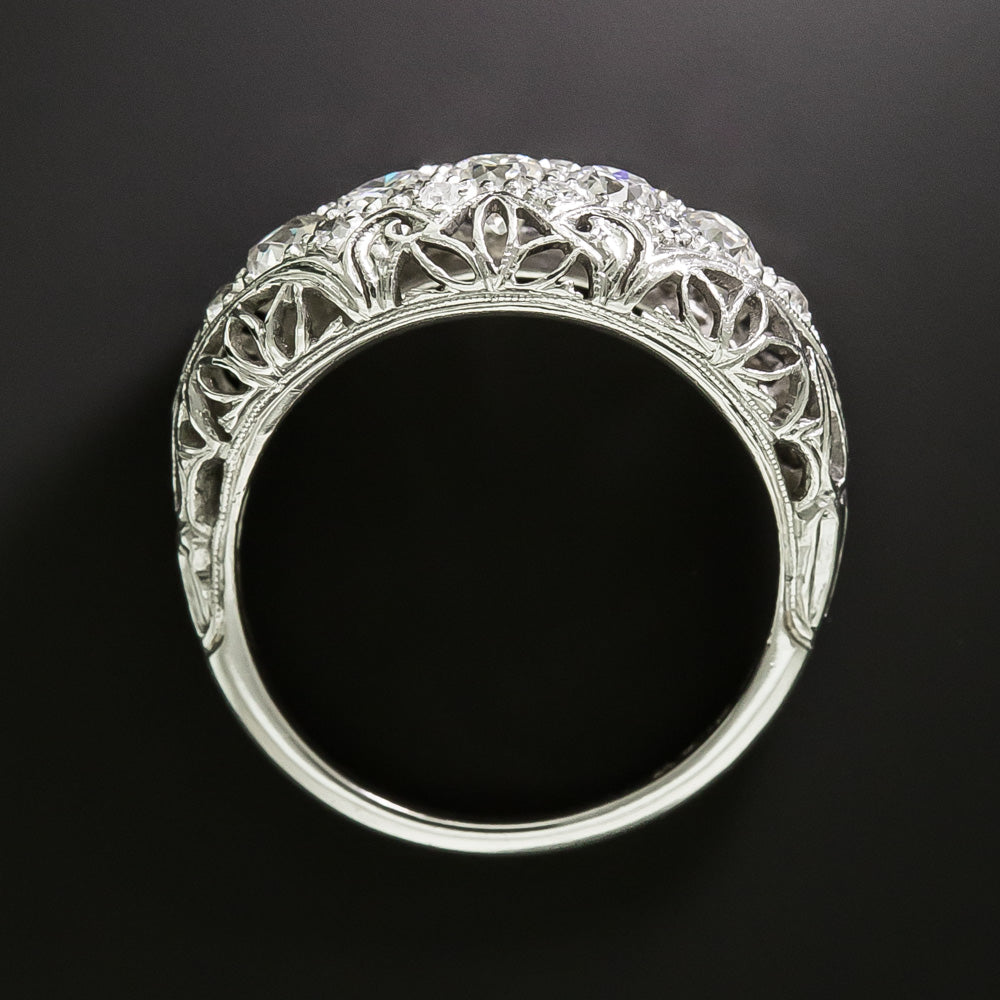 Art Deco Diamond Domed Band Ring - 4