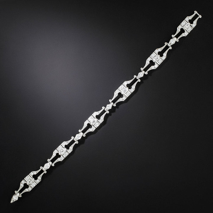 Art Deco Diamond Fancy Link Bracelet