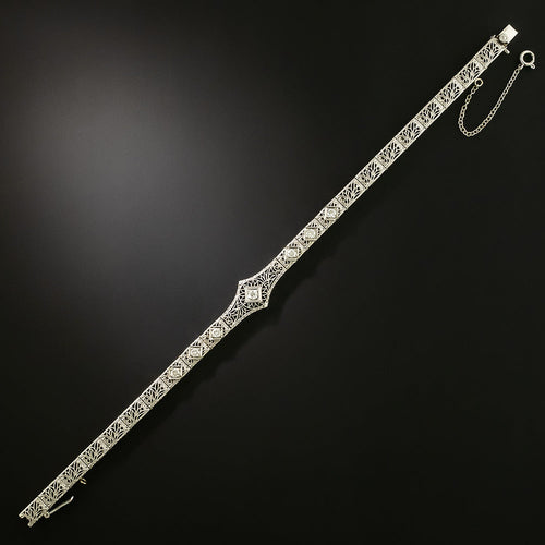 Art Deco Diamond Filigree Bracelet by Taylor & Co. - 3