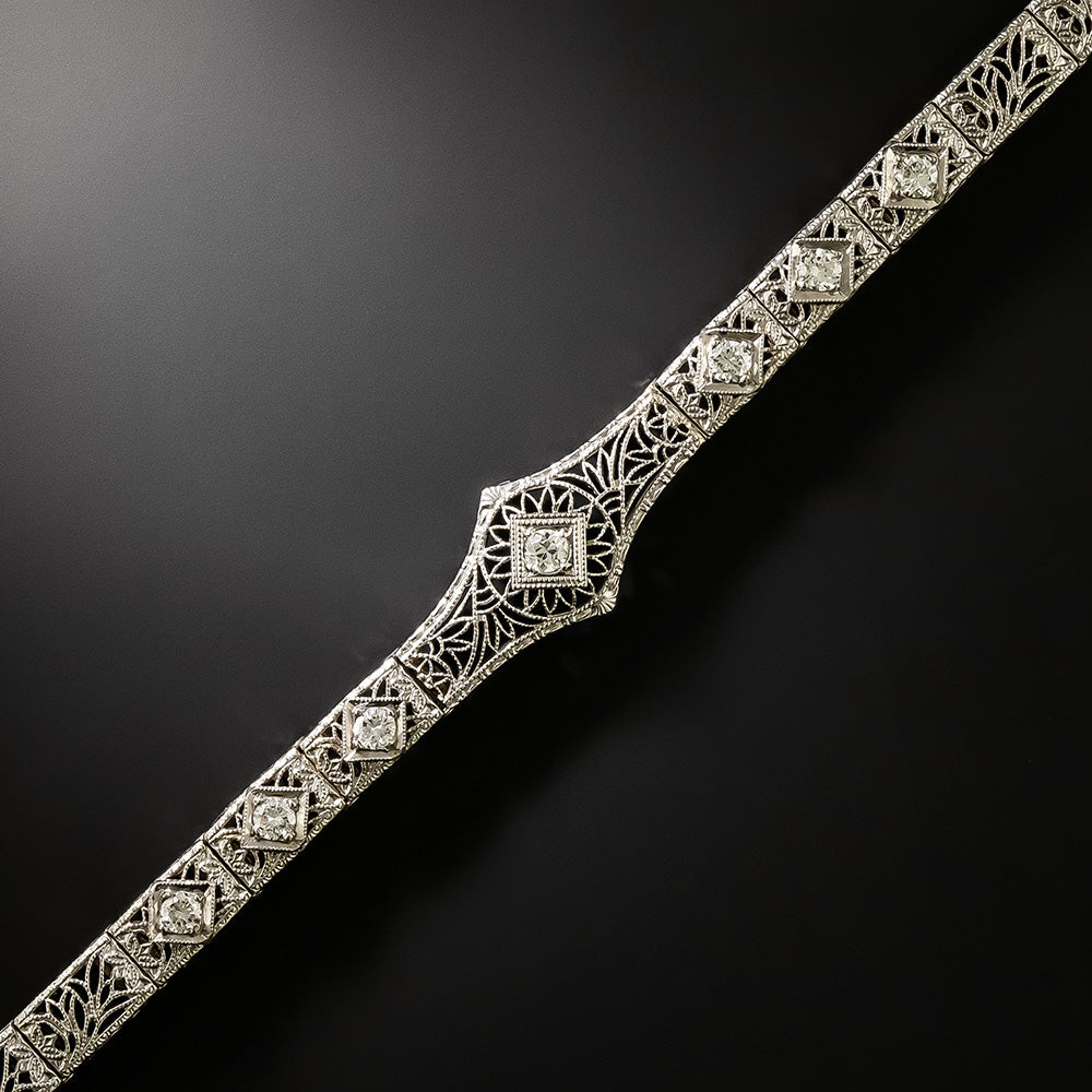 Art Deco Diamond Filigree Bracelet by Taylor & Co. - 4