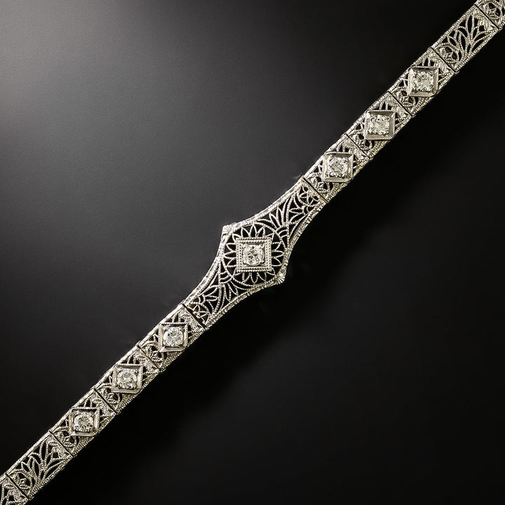 Art Deco Diamond Filigree Bracelet by Taylor & Co.
