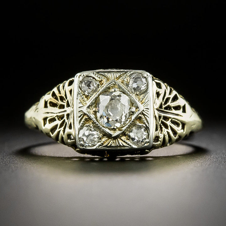 Art Deco Diamond Filigree Ring