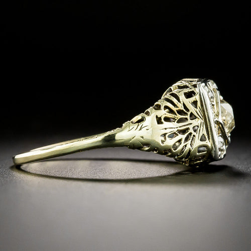 Art Deco Diamond Filigree Ring - 4