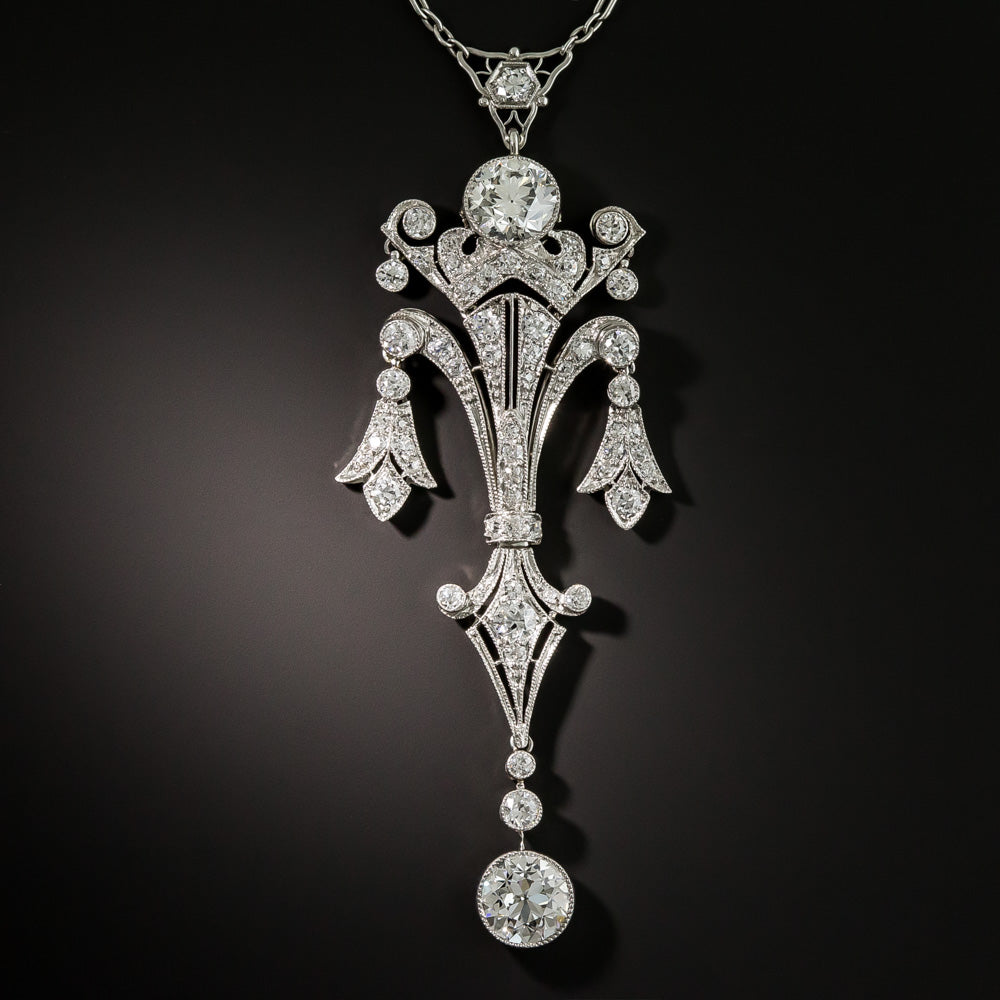 Art Deco Diamond Lavalière Necklace - 2