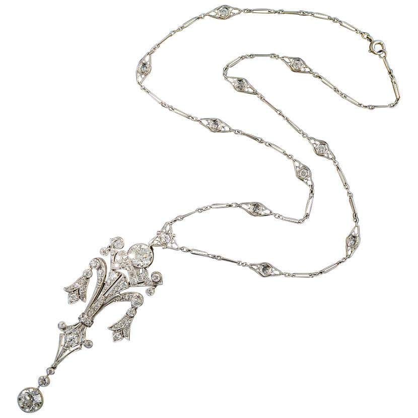 Art Deco Diamond Lavalière Necklace - 4