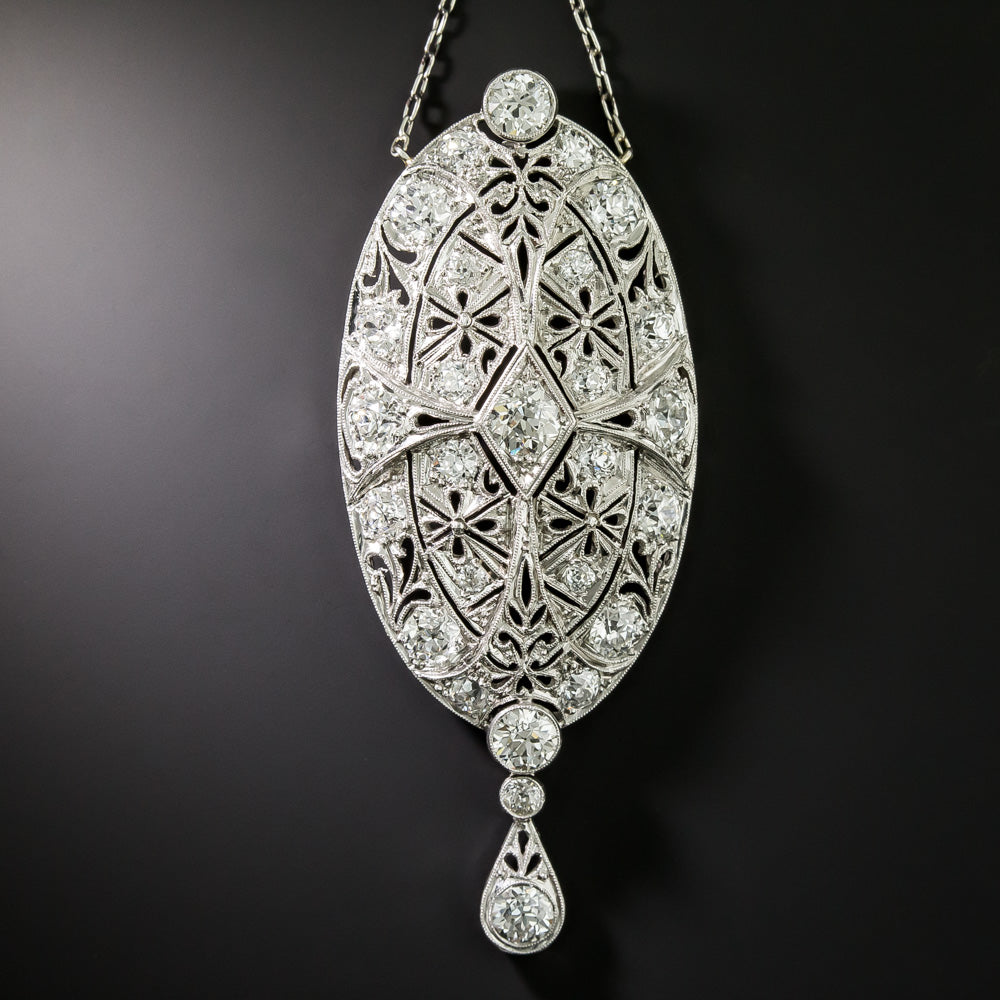 Art Deco Diamond Lavaliere Necklace - 5
