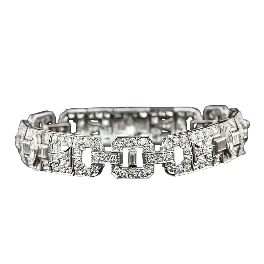 Art Deco Diamond Link Bracelet - 3