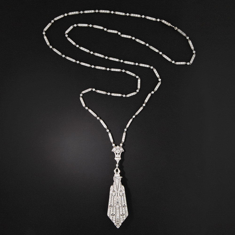 Art Deco Diamond Lorgnette Necklace - 2