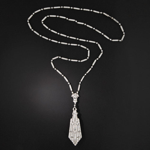 Art Deco Diamond Lorgnette Necklace - 2
