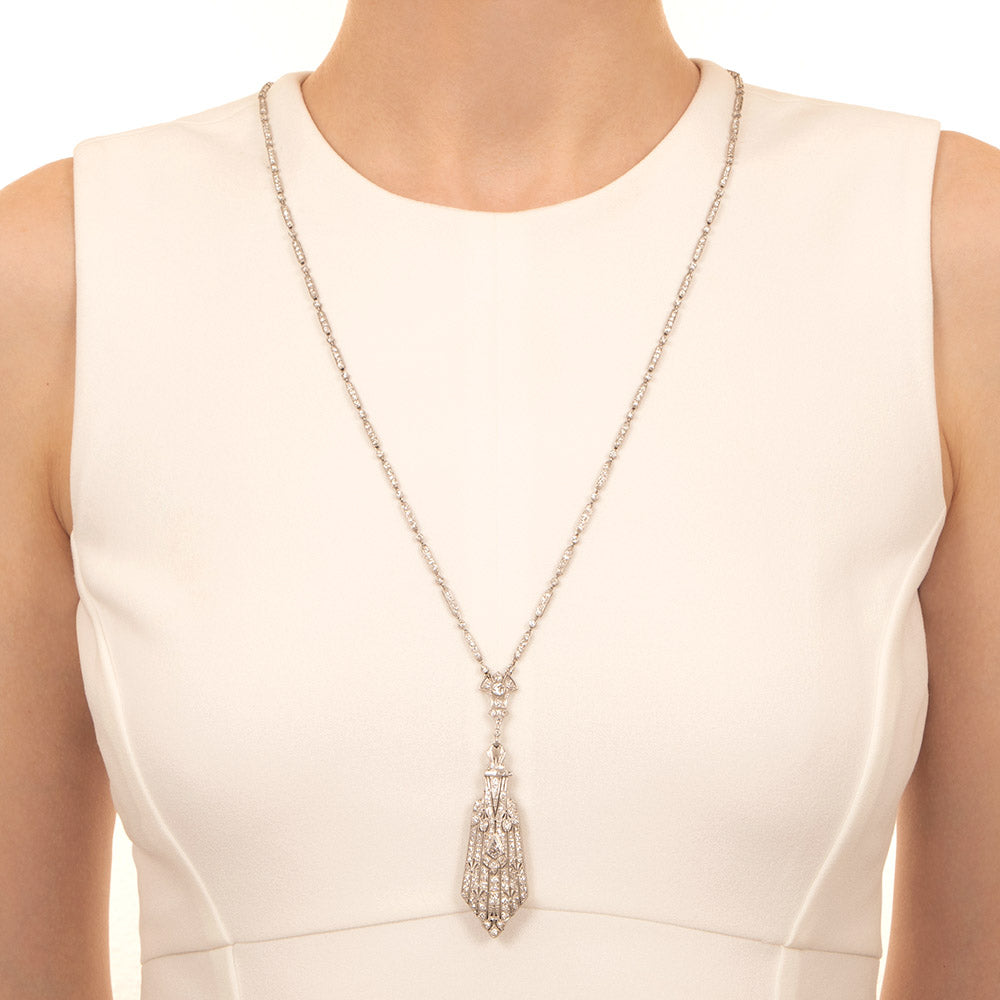 Art Deco Diamond Lorgnette Necklace - 5