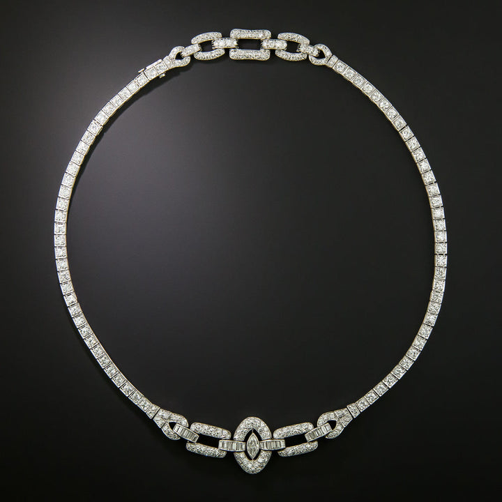 Art Deco Diamond Necklace by Katz & Ogush