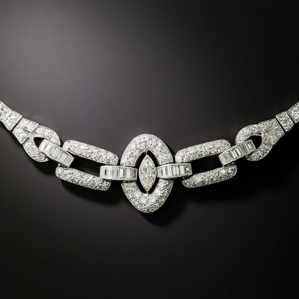 Art Deco Diamond Necklace by Katz & Ogush - 4