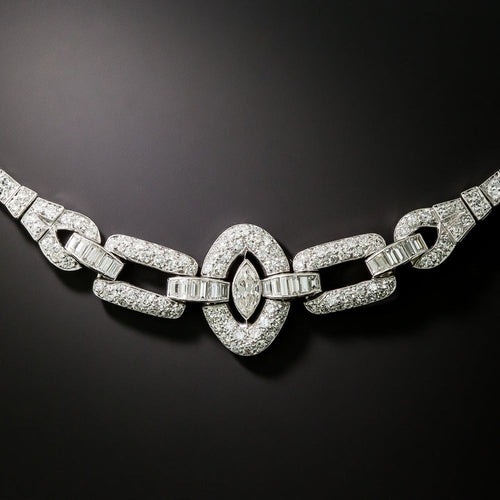 Art Deco Diamond Necklace by Katz & Ogush - 4