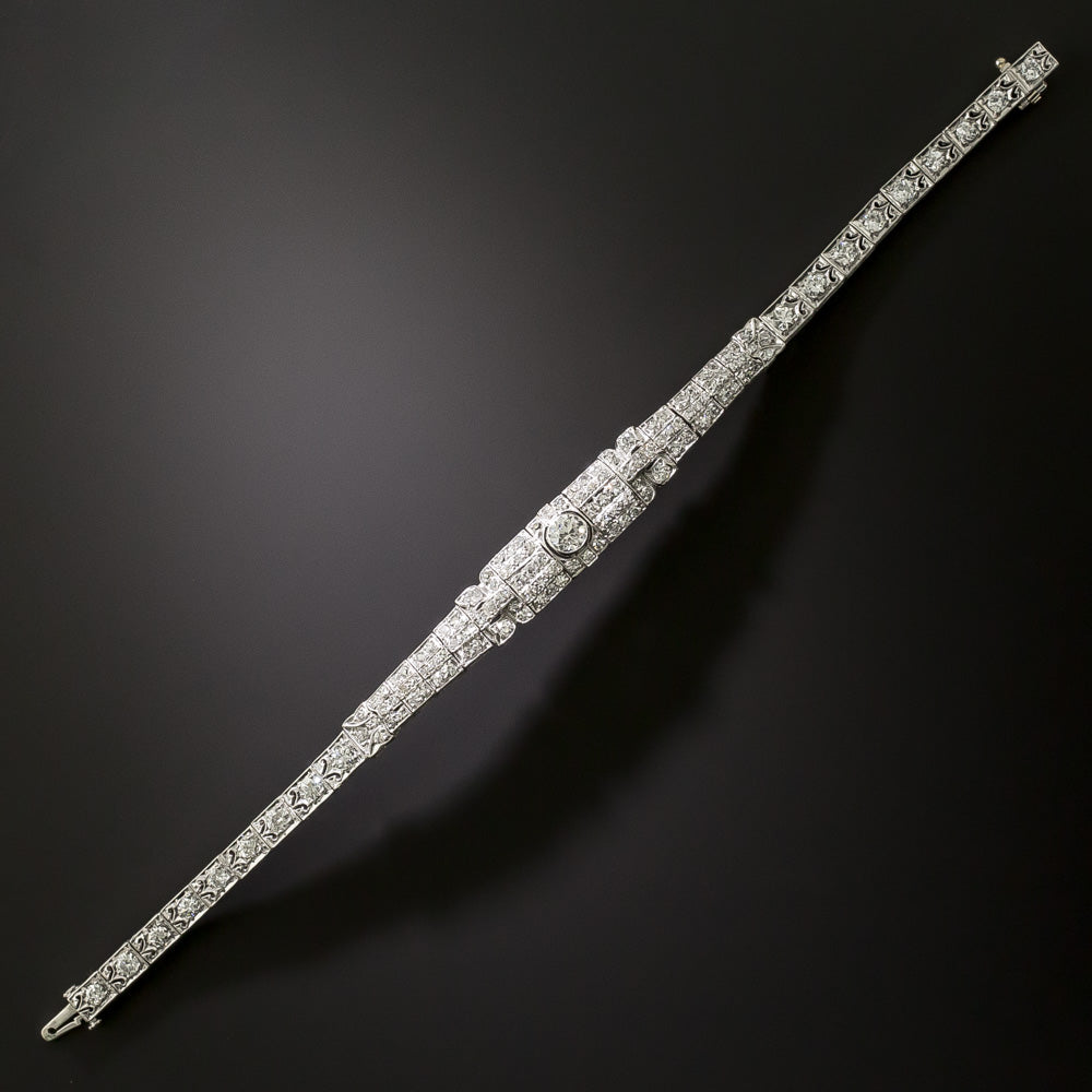 Art Deco Diamond Platinum Bracelet - 2