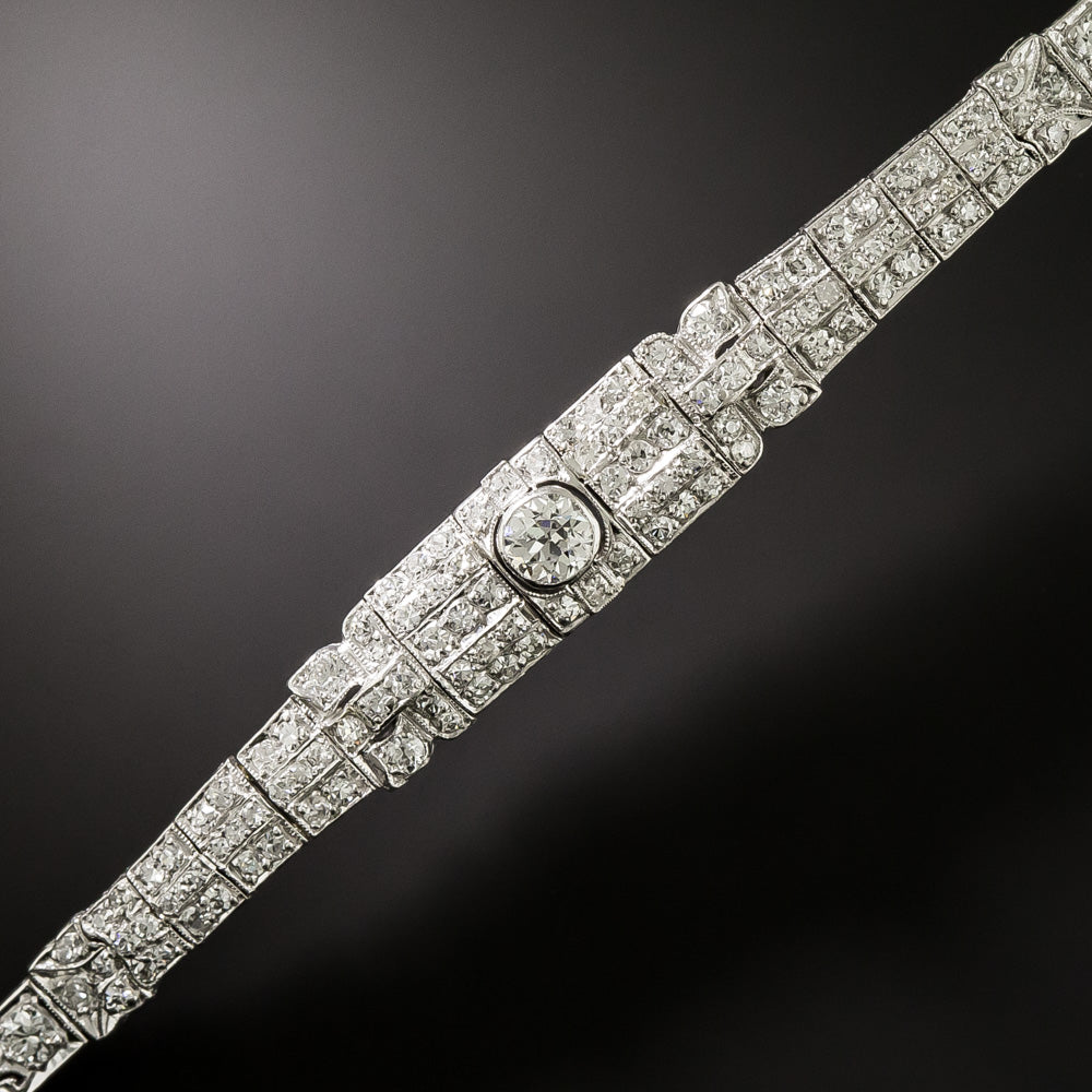 Art Deco Diamond Platinum Bracelet - 3