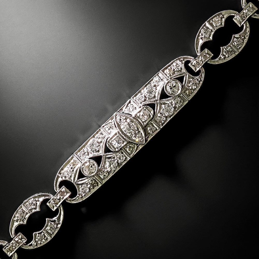 Art Deco Diamond Platinum Bracelet - 3