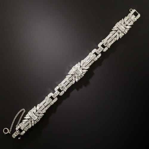 Art Deco Diamond Platinum Bracelet - GIA - 3