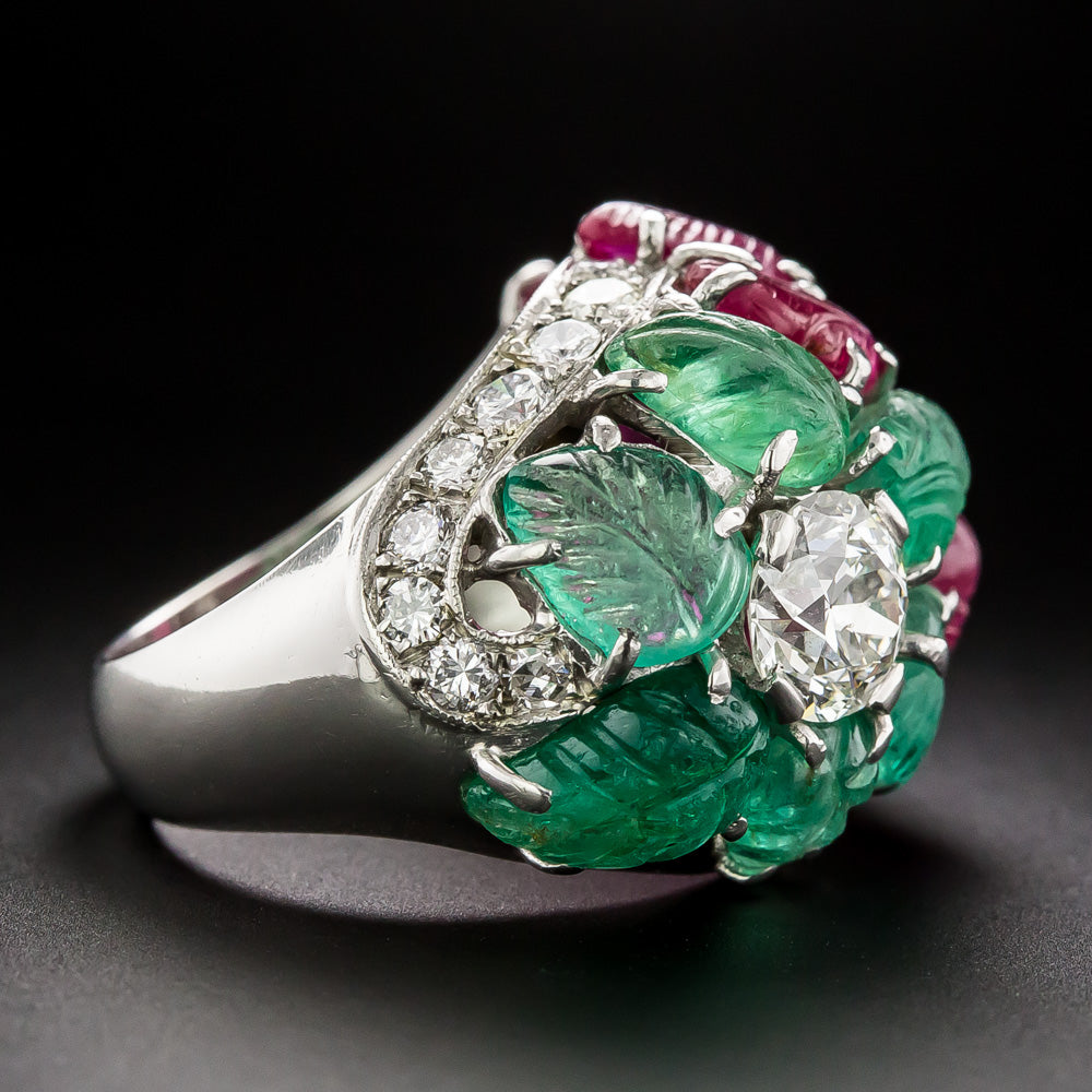Art Deco Diamond Tutti Frutti Ring - GIA - 3