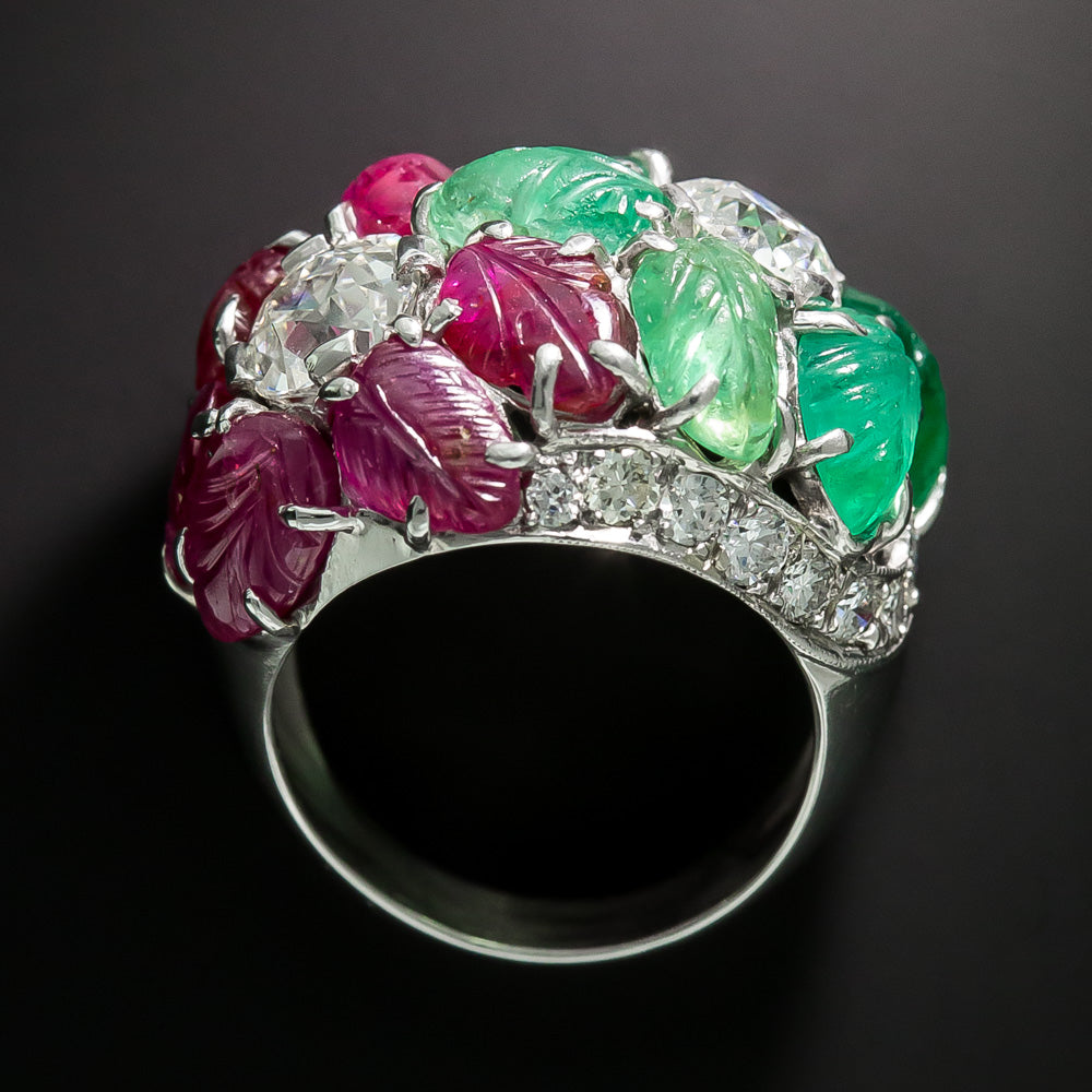 Art Deco Diamond Tutti Frutti Ring - GIA - 5