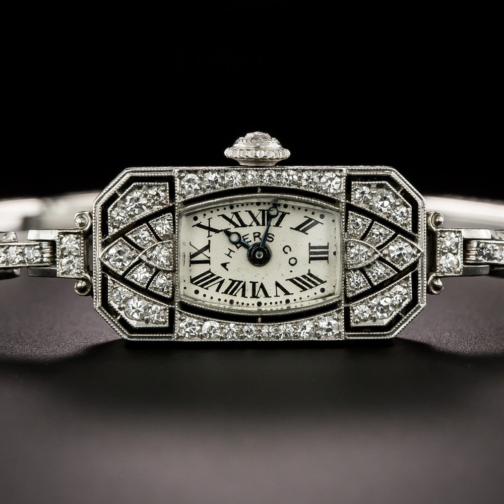 Art Deco Diamond Wrist Watch by Ahlers &  Co.  - 5