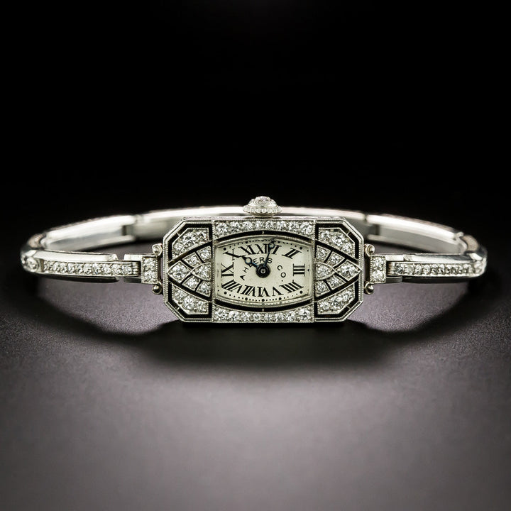 Art Deco Diamond Wrist Watch by Ahlers &  Co.