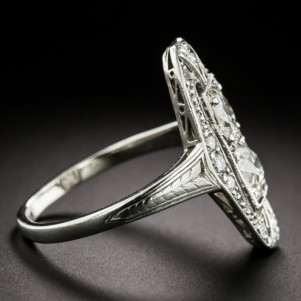 Art Deco Double-Diamond Dinner Ring - 3