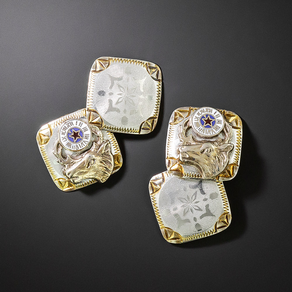 Art Deco Elks Club Cufflinks by Charles Keller & Co. - 2